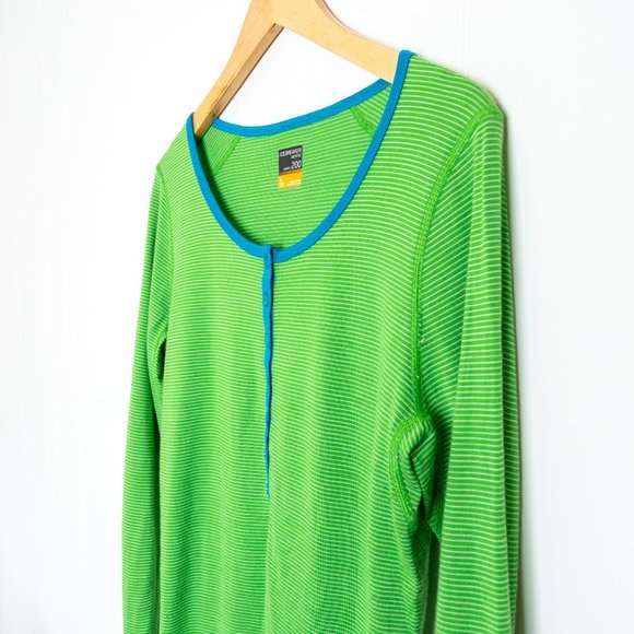 Icebreaker Merino Bodyfit 200 Oasis LS Henley Stripe Top, Large - Picture 4 of 13